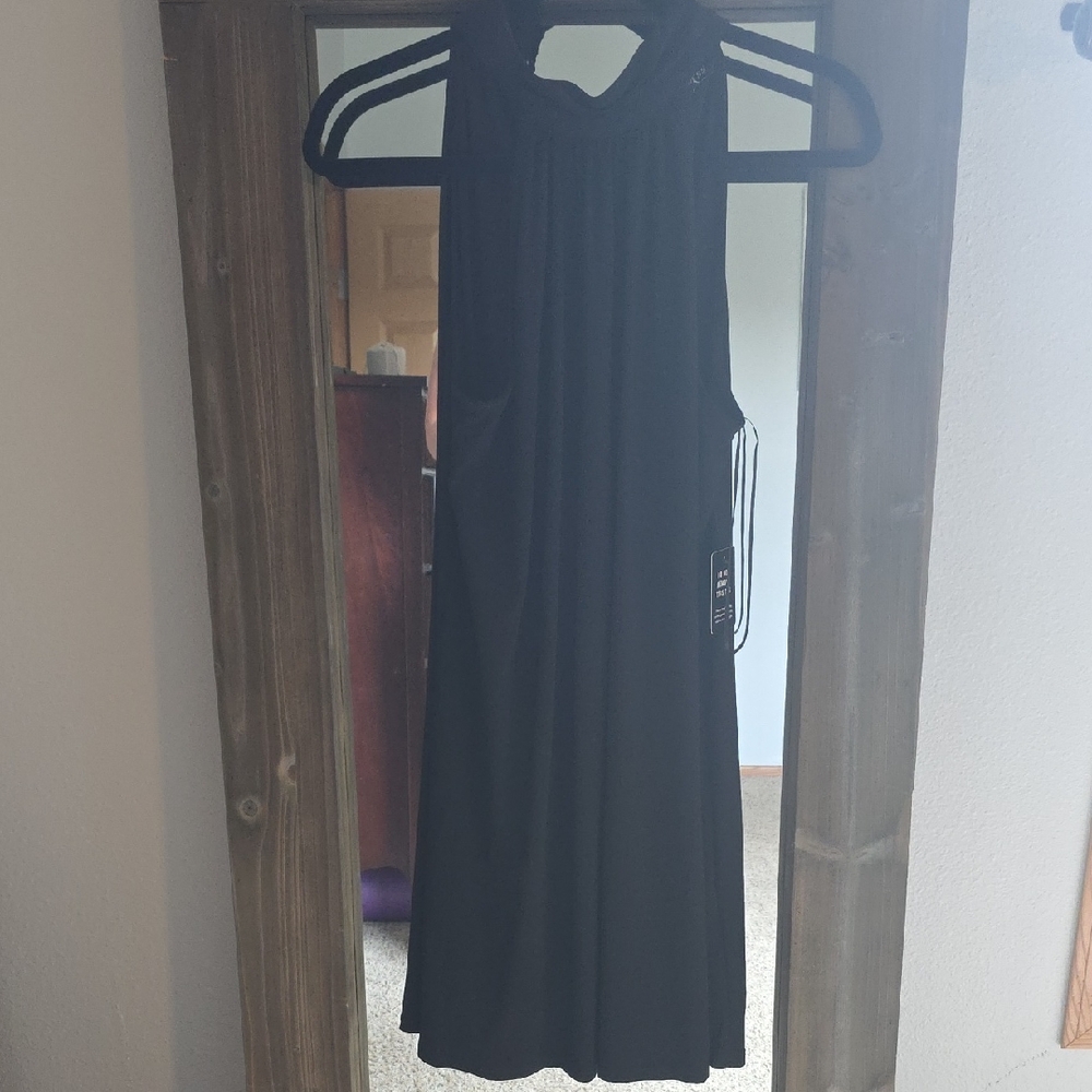 Express Black Halter Swing Dress